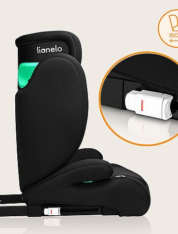 Siège auto 100-150cm LIONELO Hugo i-Size - ISOFIX - Groupe 2/3 - Appui-tête à mémoire de forme