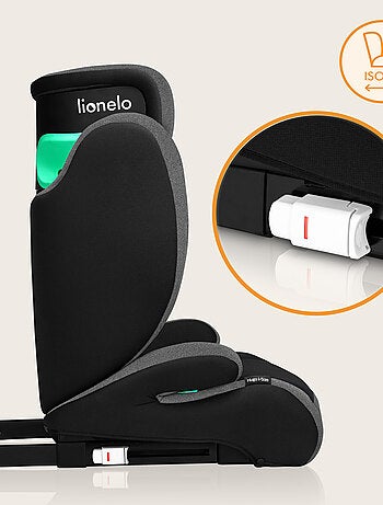 Siège auto 100-150cm LIONELO Hugo i-Size - ISOFIX - Groupe 2/3 - Appui-tête à mémoire de forme
