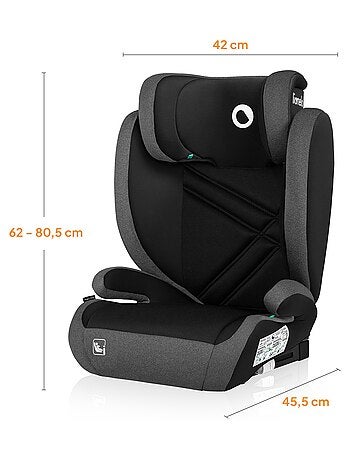 Siège auto 100-150cm LIONELO Hugo i-Size - ISOFIX - Groupe 2/3 - Appui-tête à mémoire de forme