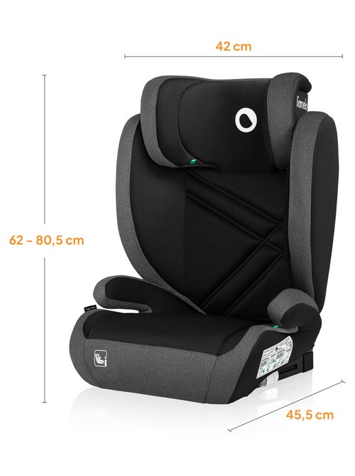 Siège auto 100-150cm LIONELO Hugo i-Size - ISOFIX - Groupe 2/3 - Appui-tête à mémoire de forme - Kiabi
