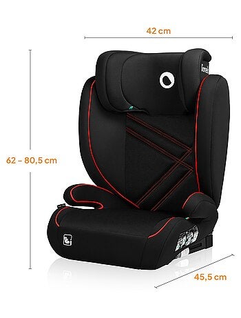 Siège auto 100-150cm LIONELO Hugo i-Size - ISOFIX - Groupe 2/3 - Appui-tête à mémoire de forme