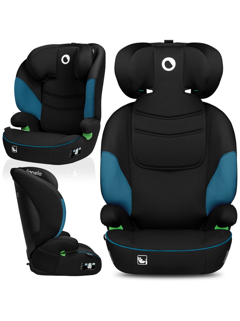 Siège-auto 100-150cm LIONELO Lars i-Size - Assise large - Groupe 2/3 - Revêtement amovible Noir Bleu - Kiabi