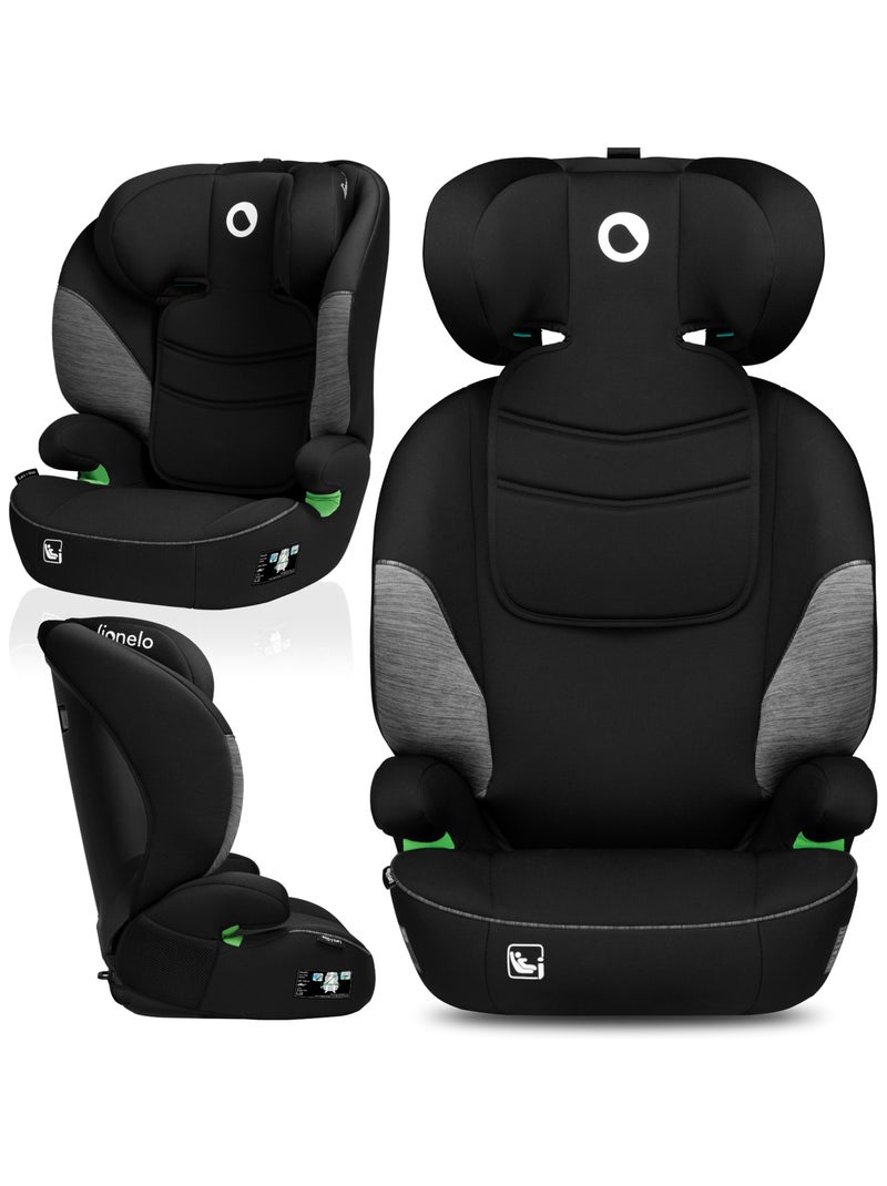 Siège-auto 100-150cm LIONELO Lars i-Size - Assise large - Groupe 2/3 - Revêtement amovible Noir Gris - Kiabi