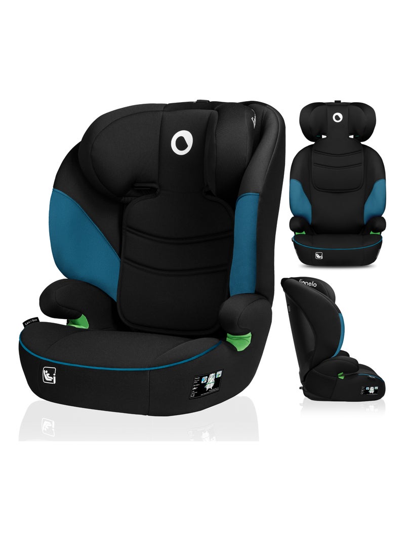 Siège-auto 100-150cm LIONELO Lars i-Size - Groupe 2/3 - Revêtement amovible Noir Bleu - Kiabi