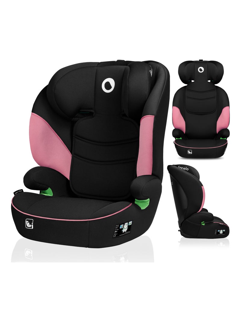 Siège-auto 100-150cm LIONELO Lars i-Size - Groupe 2/3 - Revêtement amovible Noir Rose - Kiabi