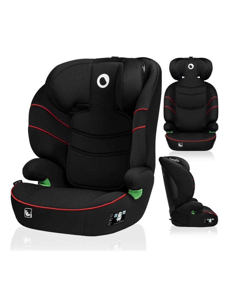 Siège-auto 100-150cm LIONELO Lars i-Size - Groupe 2/3 - Revêtement amovible Noir Rouge - Kiabi