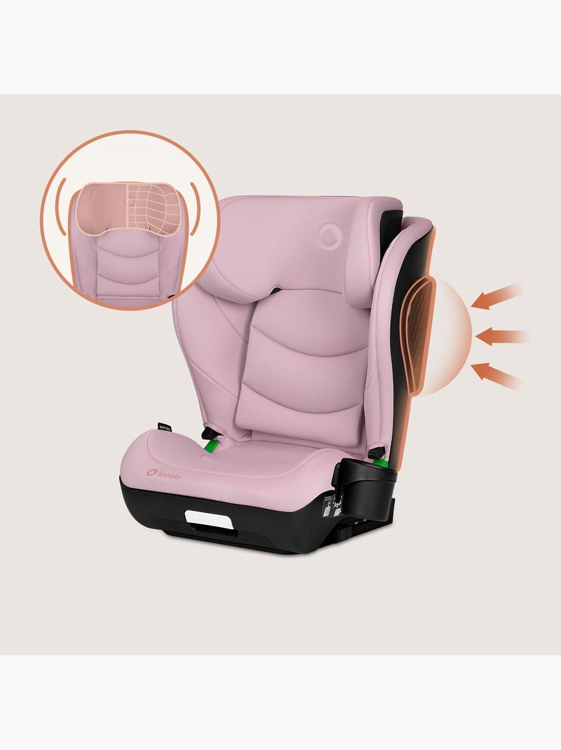 Siège auto 100-150cm LIONELO Neal i-Size - ISOFIX - Assise large - Porte-gobelet - Inclinable Rose - Kiabi