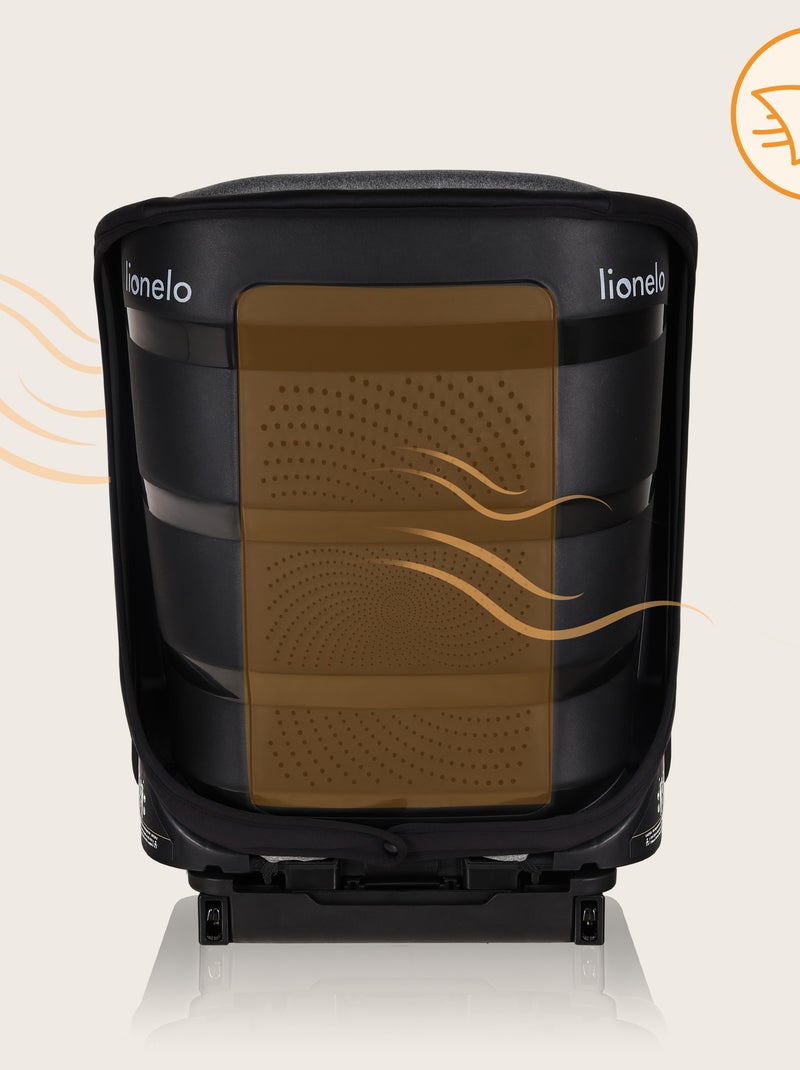 Siège-auto 2/3 LIONELO Neal i-Size - ISOFIX - Assise large - Ventilation - Inclinable Noir Rouge - Kiabi