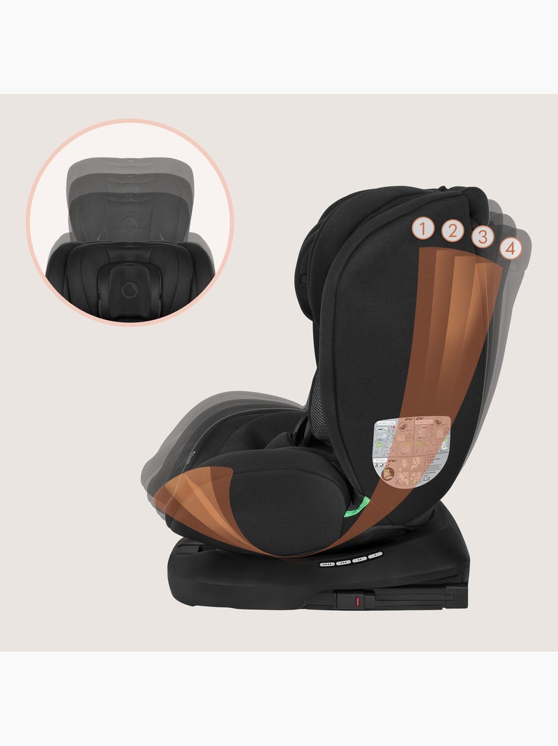 Siège auto 360° LIONELO Bastiaan i-Size - ISOFIX - Groupe 0+/1/2/3 - 40 à 150 cm - SideProtect Noir - Kiabi