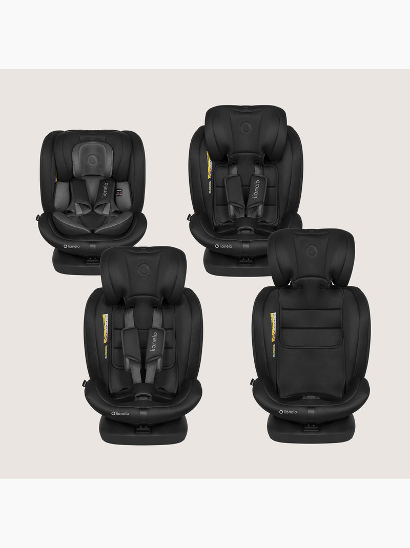 Siège auto 360° LIONELO Bastiaan i-Size - ISOFIX - Groupe 0+/1/2/3 - 40 à 150 cm - SideProtect Noir Gris - Kiabi