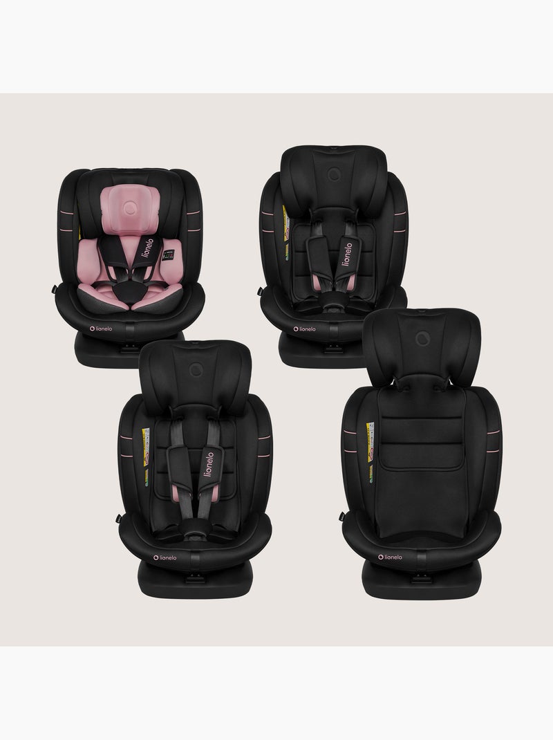 Siège auto 360° LIONELO Bastiaan i-Size - ISOFIX - Groupe 0+/1/2/3 - 40 à 150 cm - SideProtect Noir Rose - Kiabi