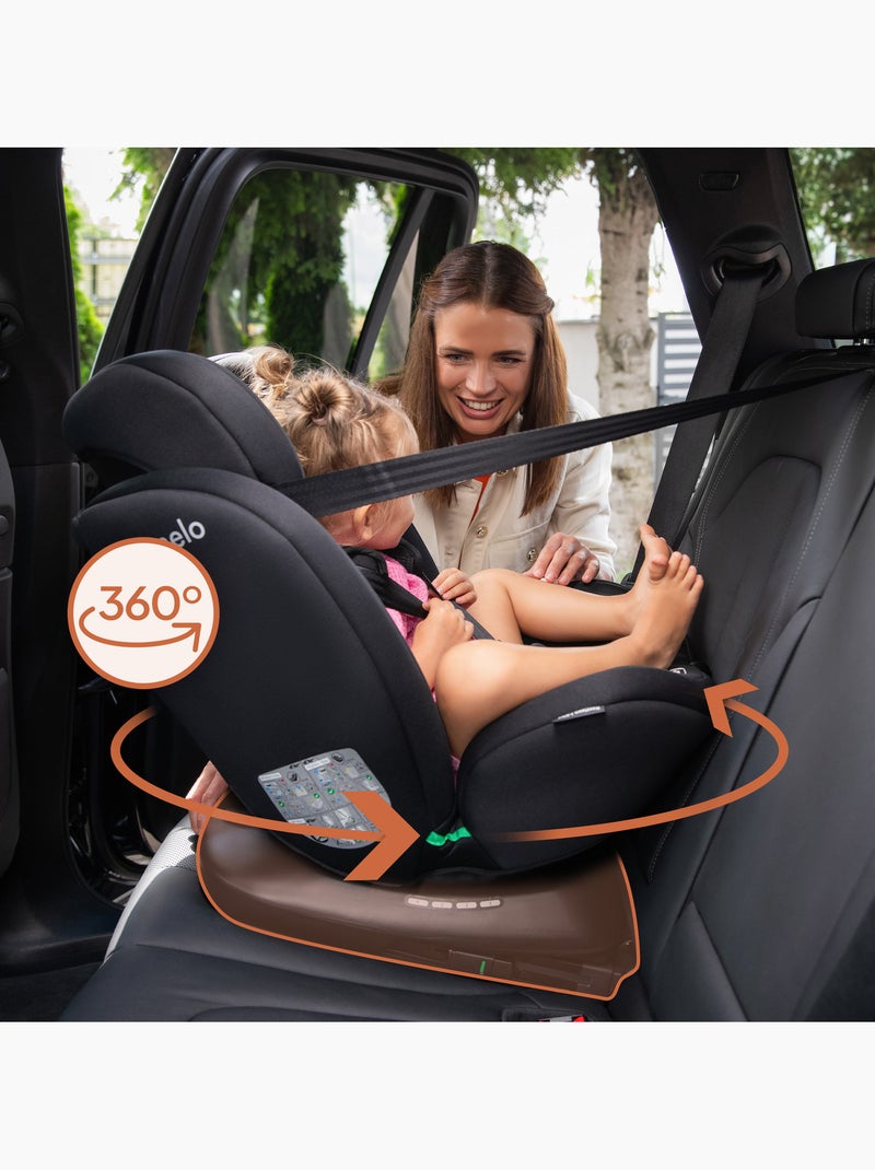 Siège auto 360° LIONELO Bastiaan i-Size - ISOFIX - Groupe 0+/1/2/3 - 40 à 150 cm - SideProtect Noir Rouge - Kiabi
