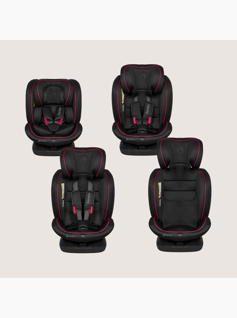Siège auto 360° LIONELO Bastiaan i-Size - ISOFIX - Groupe 0+/1/2/3 - 40 à 150 cm - SideProtect Noir Rouge - Kiabi