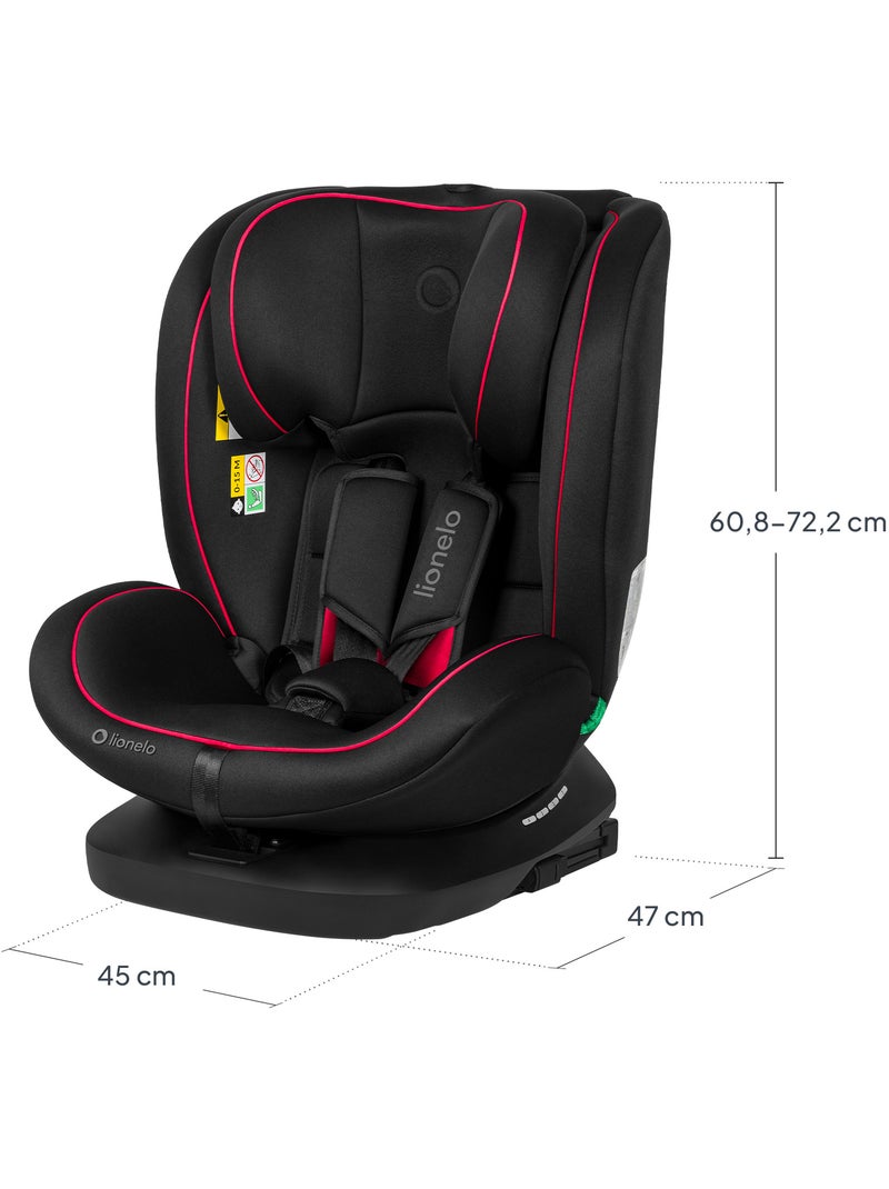 Siège auto 360° LIONELO Bastiaan i-Size - ISOFIX - Groupe 0+/1/2/3 - 40 à 150 cm - SideProtect Noir Rouge - Kiabi