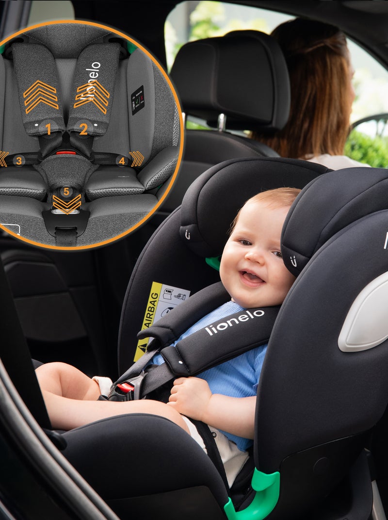 Siège auto 360° LIONELO Braam Air i-Size - 40-150 cm - ISOFIX - Ventilateur intégré - Groupe 0/1/2/3 Gris - Kiabi