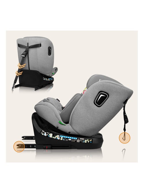 Siège-auto 360° LIONELO Brave i-Size - ISOFIX - 40-150cm - Groupe 0/1/2/3 - Kiabi