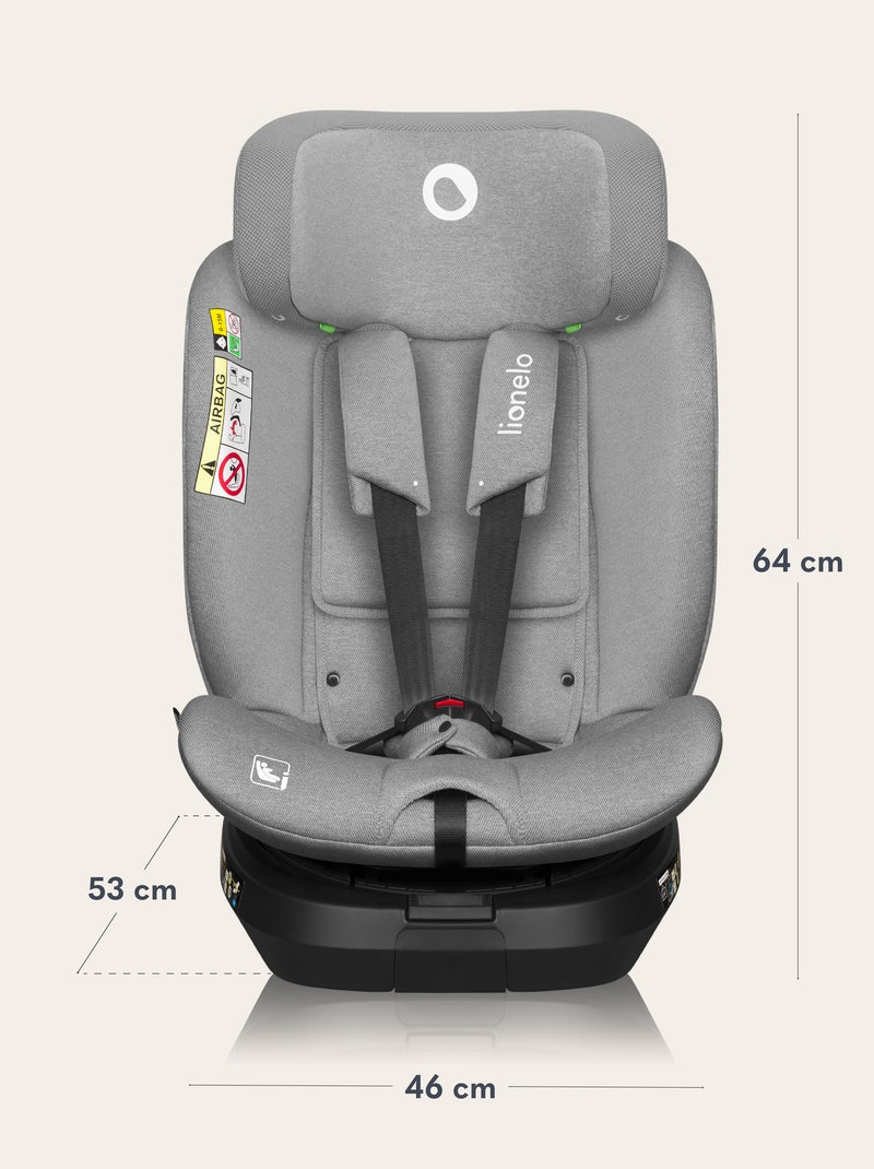 Siège-auto 360° LIONELO Brave i-Size - ISOFIX - 40-150cm - Groupe 0/1/2/3 Gris - Kiabi