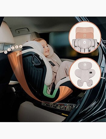 Siège auto 360° LIONELO Harmony i-Size - ISOFIX - 60% bambou - 40-150cm - Groupe 0+/1/2/3