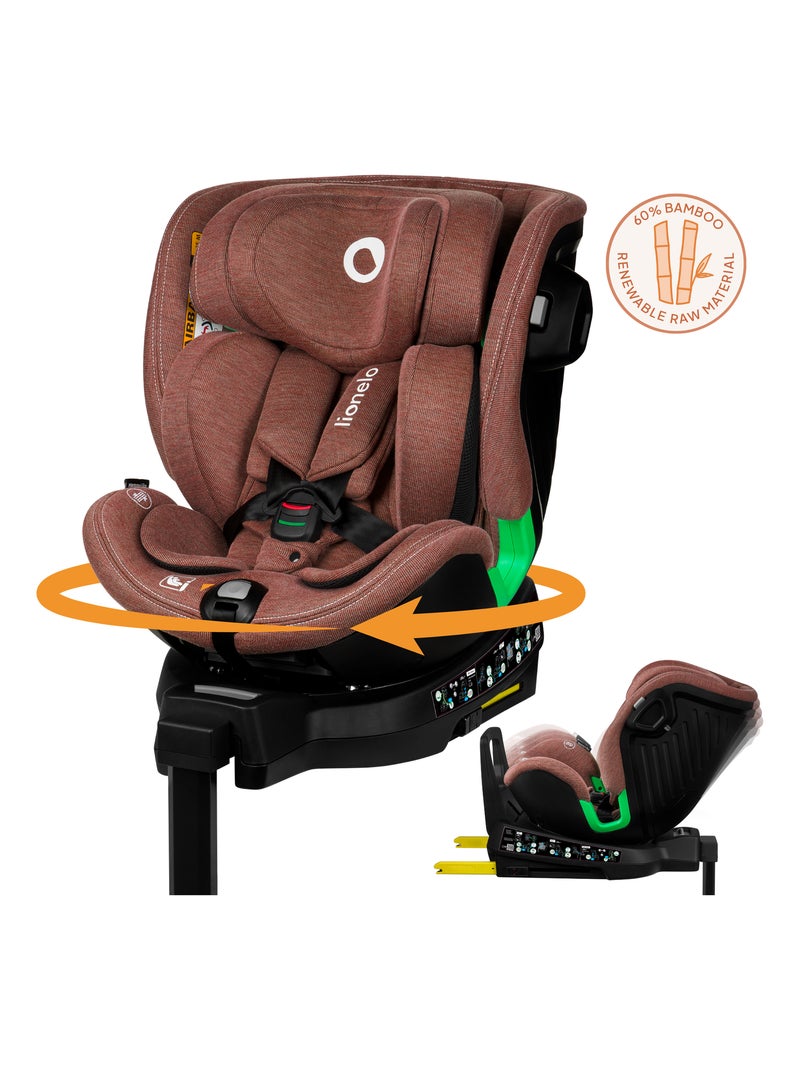 Siège-auto 360° LIONELO Harmony i-Size - ISOFIX - 60% bambou - 40-150cm - Groupe 0+/1/2/3 Marron - Kiabi