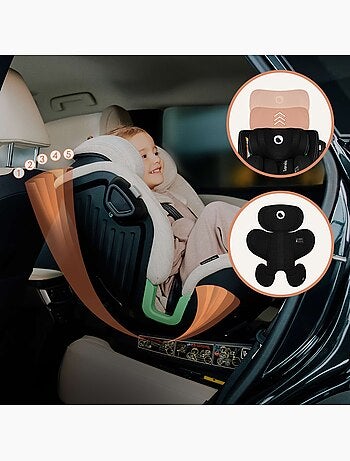 Siège auto 360° LIONELO Harmony i-Size - ISOFIX - 60% bambou - 40-150cm - Groupe 0+/1/2/3