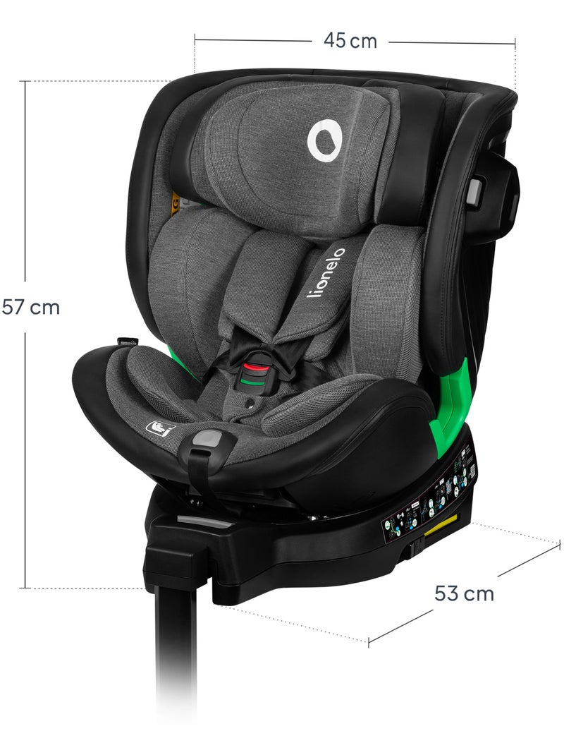 Siège auto 360° LIONELO Harmony i-Size - ISOFIX - 60% bambou - 40-150cm - Groupe 0+/1/2/3 Noir Gris - Kiabi