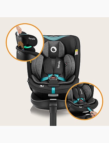 Siège auto 360° LIONELO Navy i-Size - ISOFIX - Ventilation du boîtier - 40-150 cm - 0+/1/2/3