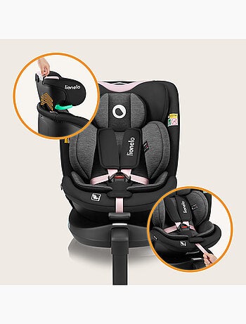 Siège auto 360° LIONELO Navy i-Size - ISOFIX - Ventilation du boîtier - 40-150 cm - 0+/1/2/3