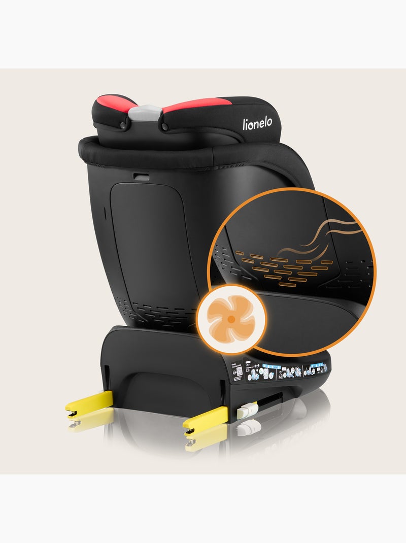 Siège auto 360° LIONELO Navy i-Size - ISOFIX - Ventilation du boîtier - 40-150 cm - 0+/1/2/3 Noir Rouge - Kiabi