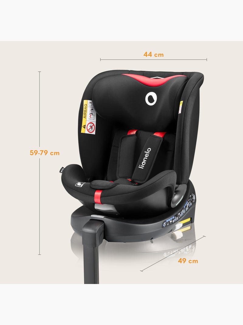 Siège auto 360° LIONELO Navy i-Size - ISOFIX - Ventilation du boîtier - 40-150 cm - 0+/1/2/3 Noir Rouge - Kiabi