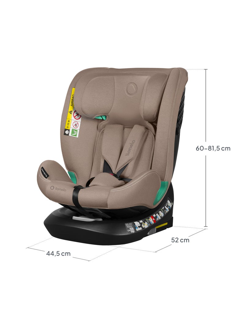 Siège auto 40-150cm LIONELO Bastiaan One i-Size - Base pivotante 360° - ISOFIX Beige - Kiabi