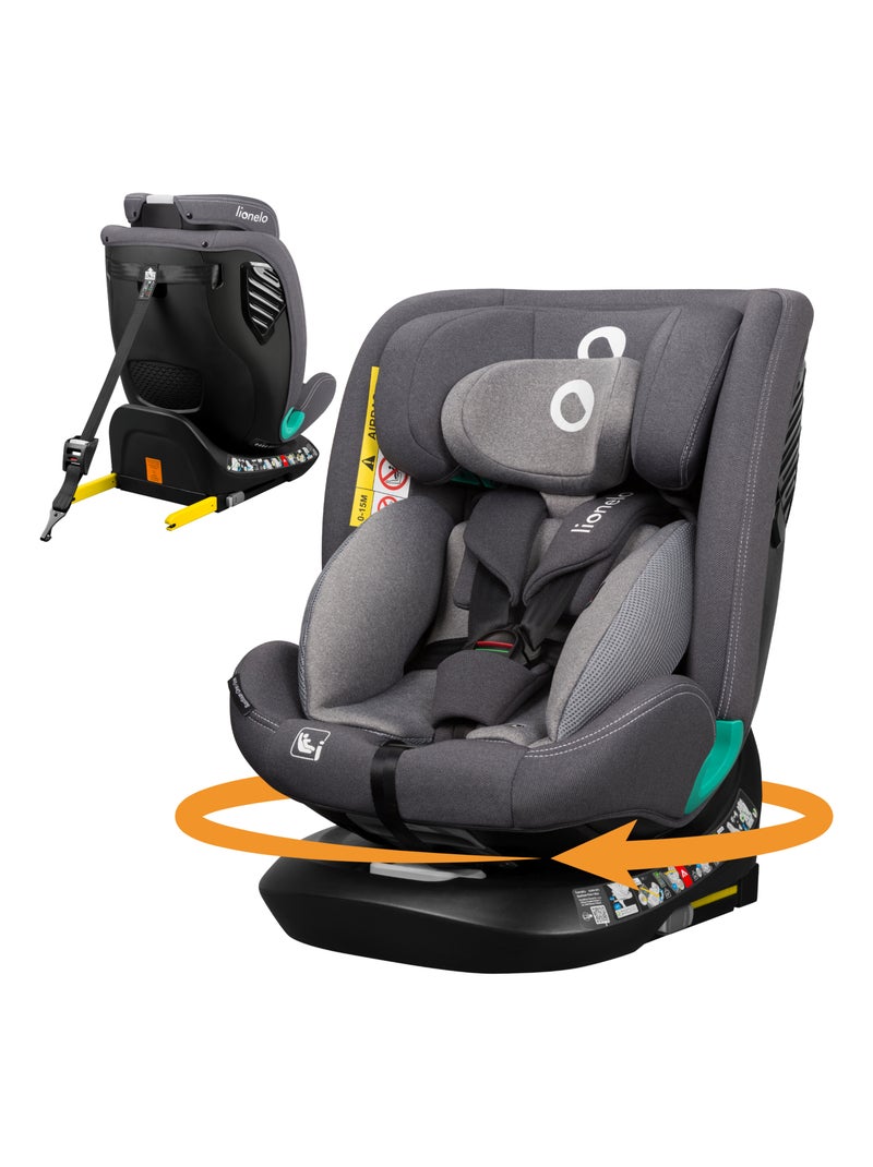 Siège auto 40-150cm LIONELO Bastiaan One i-Size - Base pivotante 360° - ISOFIX Gris - Kiabi