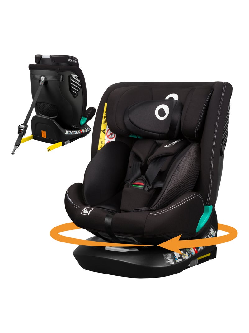 Siège auto 40-150cm LIONELO Bastiaan One i-Size - Base pivotante 360° - ISOFIX Noir - Kiabi