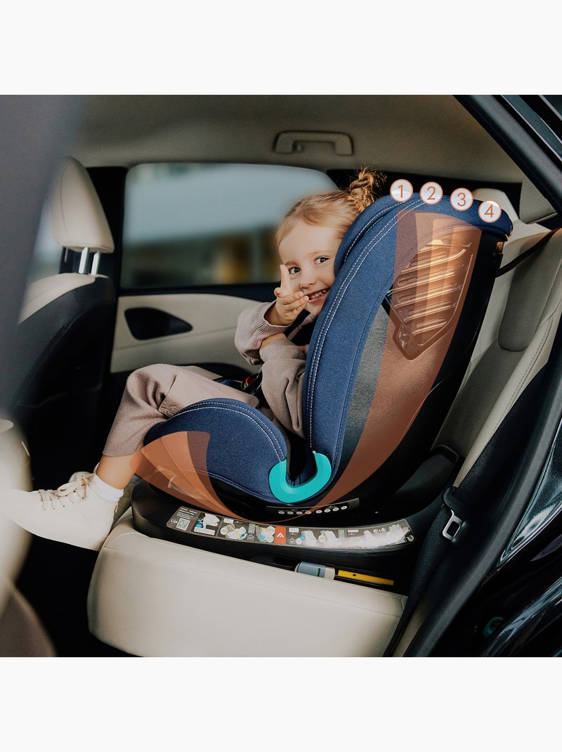 Siège auto 40-150cm LIONELO Bastiaan One i-Size - Base pivotante 360° - ISOFIX Noir - Kiabi