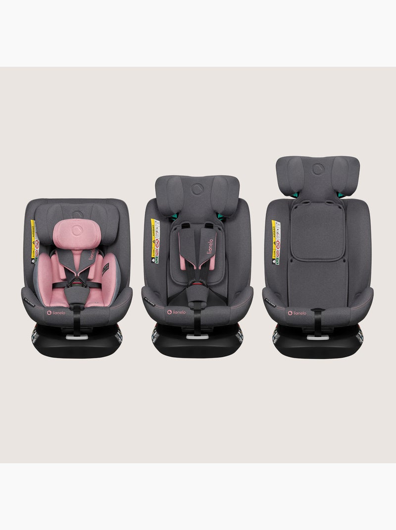 Siège auto 40-150cm LIONELO Bastiaan One i-Size - Base pivotante 360° - ISOFIX Rose - Kiabi