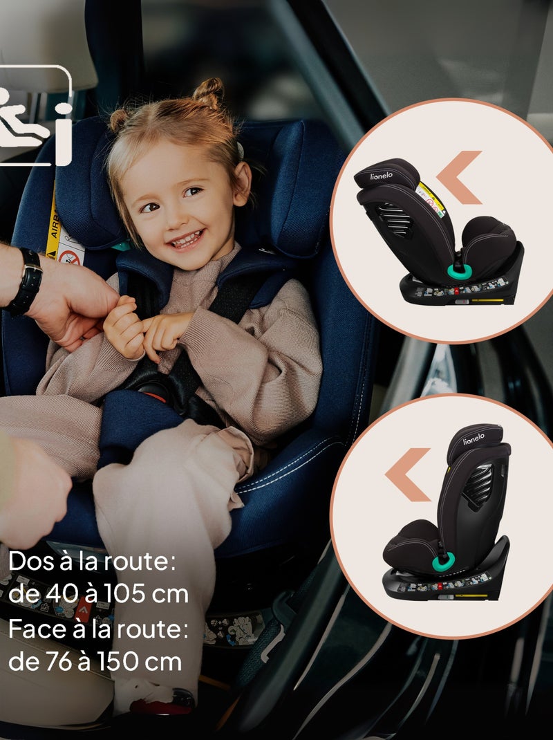 Siège auto 40-150cm LIONELO Bastiaan One i-Size - Base pivotante 360° - ISOFIX Vert - Kiabi