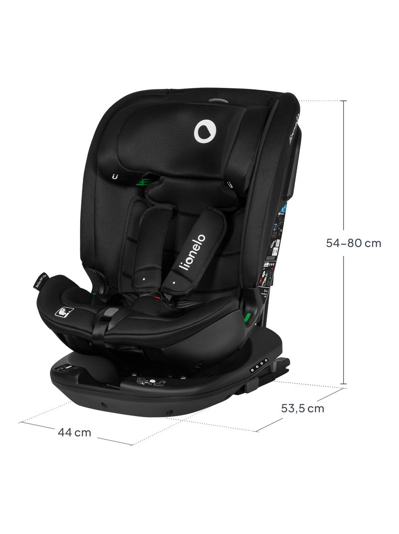 Siège auto 40-150cm LIONELO Bastiaan RWF i-Size - Base pivotante 360° - ISOFIX - Groupe 0/1/2/3 Noir - Kiabi