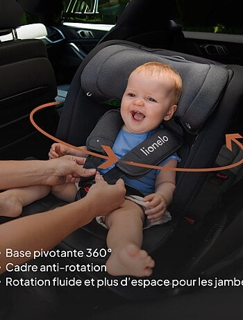 Siège auto 40-150cm LIONELO Bastiaan RWF i-Size - Base pivotante 360° - ISOFIX - Groupe 0/1/2/3