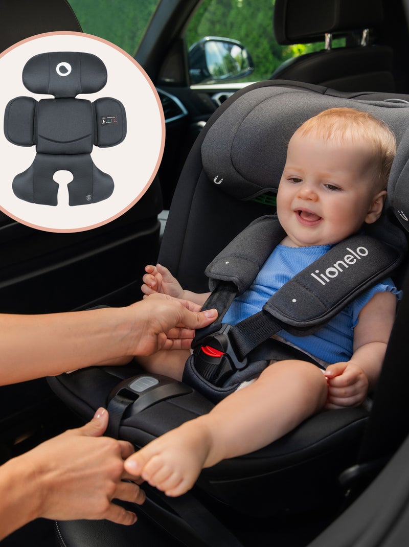 Siège auto 40-150cm LIONELO Bastiaan RWF i-Size - Base pivotante 360° - ISOFIX - Groupe 0/1/2/3 Noir Gris - Kiabi
