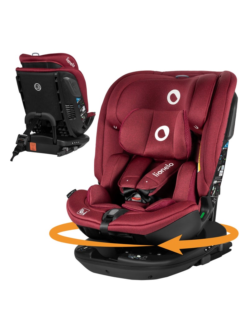 Siège auto 40-150cm LIONELO Bastiaan RWF i-Size - Base pivotante 360° - ISOFIX - Groupe 0/1/2/3 Rouge - Kiabi