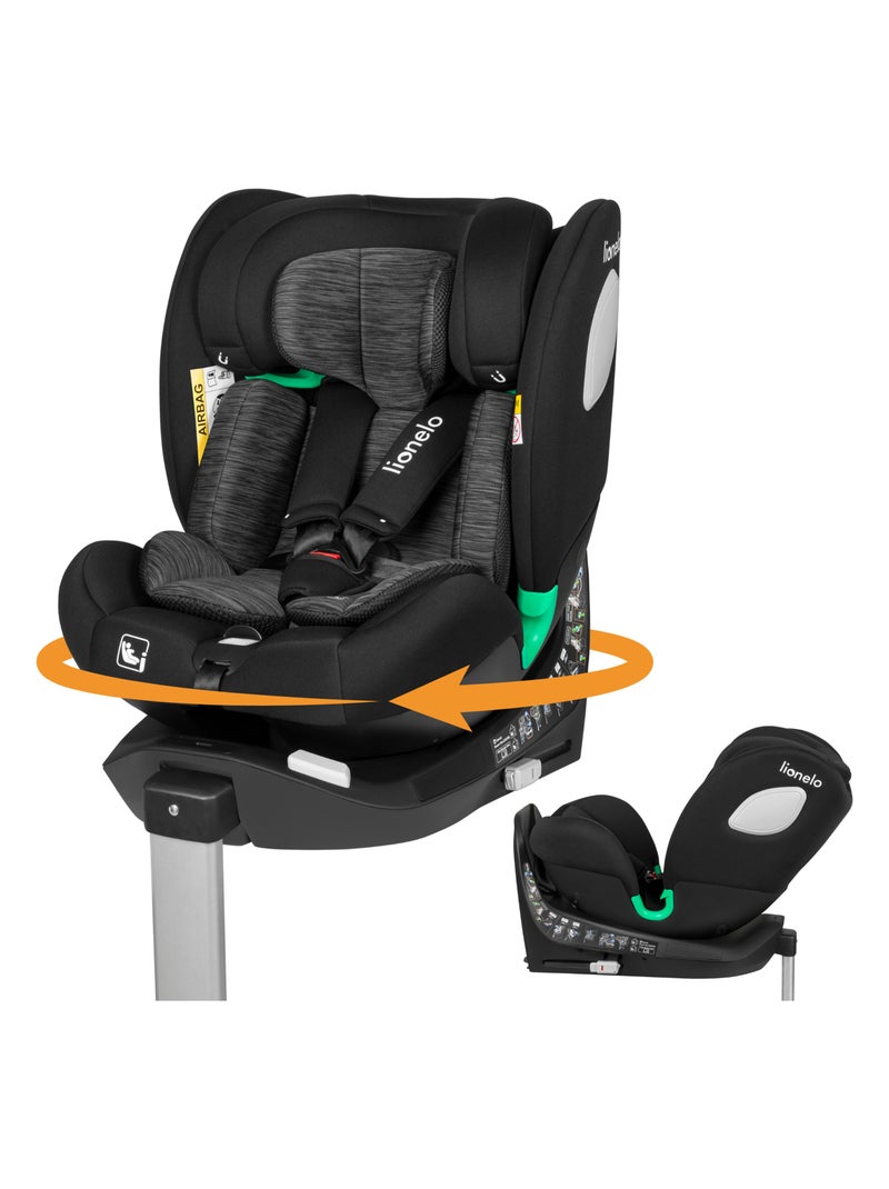 Siège-auto 40-150cm LIONELO Braam i-Size - Base pivotante 360° - ISOFIX - Groupe 0/1/2/3 Noir Gris - Kiabi
