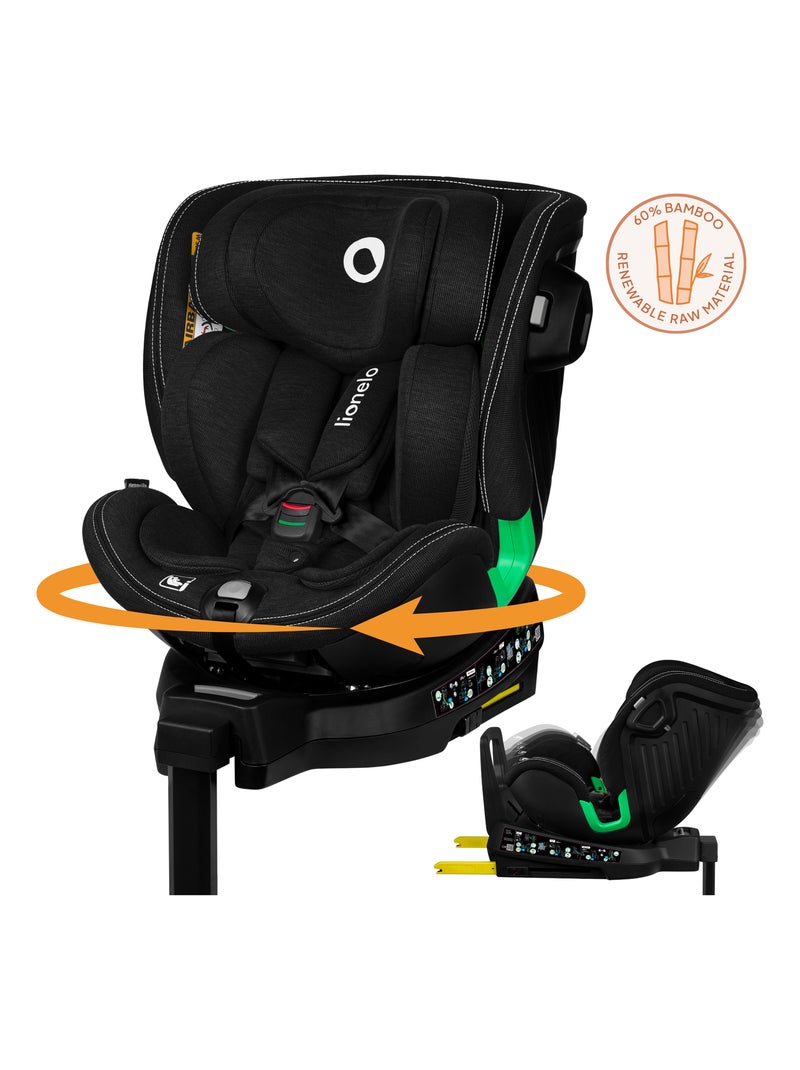 Siège-auto 40-150cm LIONELO Harmony i-Size - Pivotant 360° - ISOFIX - 60% bambou - Groupe 0+/1/2/3 Noir - Kiabi