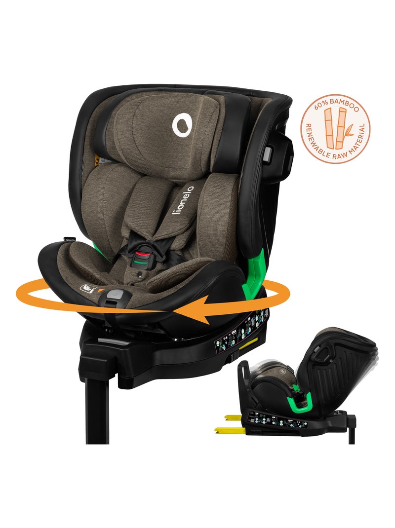 Siège-auto 40-150cm LIONELO Harmony i-Size - Pivotant 360° - ISOFIX - 60% bambou - Groupe 0+/1/2/3 Vert - Kiabi