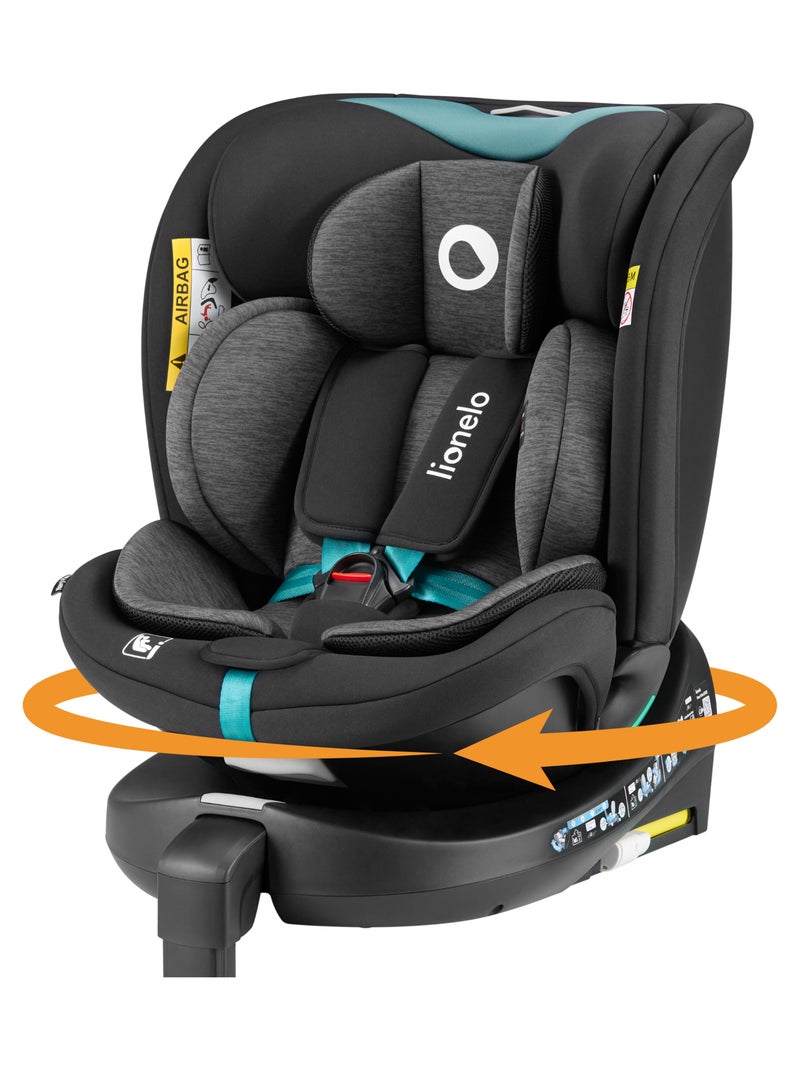 Siège auto 40-150cm LIONELO Navy i-Size - Base pivotante 360° - Ventilation du boîtier - ISOFIX Noir Bleu - Kiabi