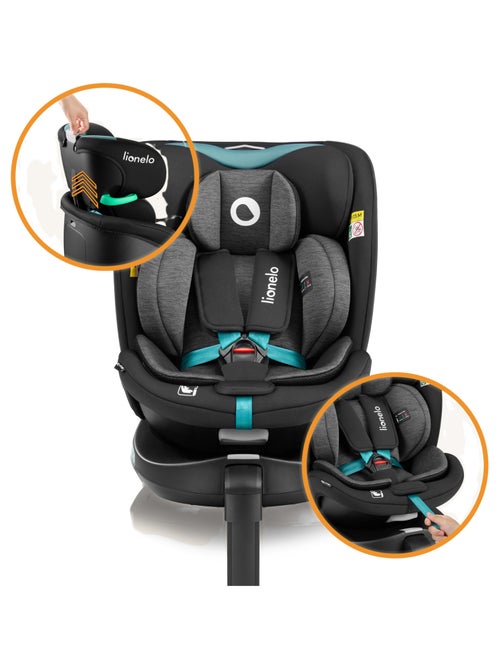 Siège auto 40-150cm LIONELO Navy i-Size - Base pivotante 360° - Ventilation du boîtier - ISOFIX - Kiabi