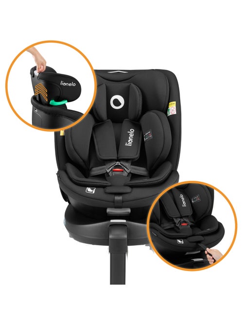 Siège auto 40-150cm LIONELO Navy i-Size - Base pivotante 360° - Ventilation du boîtier - ISOFIX - Kiabi