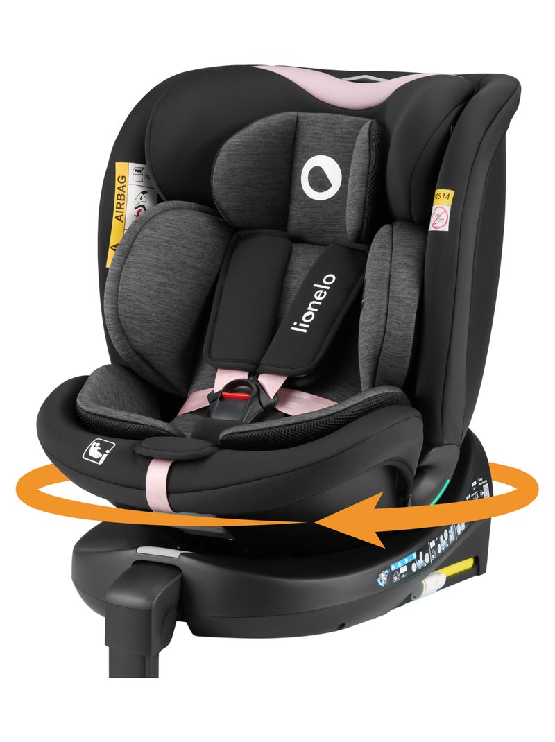 Siège auto 40-150cm LIONELO Navy i-Size - Base pivotante 360° - Ventilation du boîtier - ISOFIX Noir Rose - Kiabi