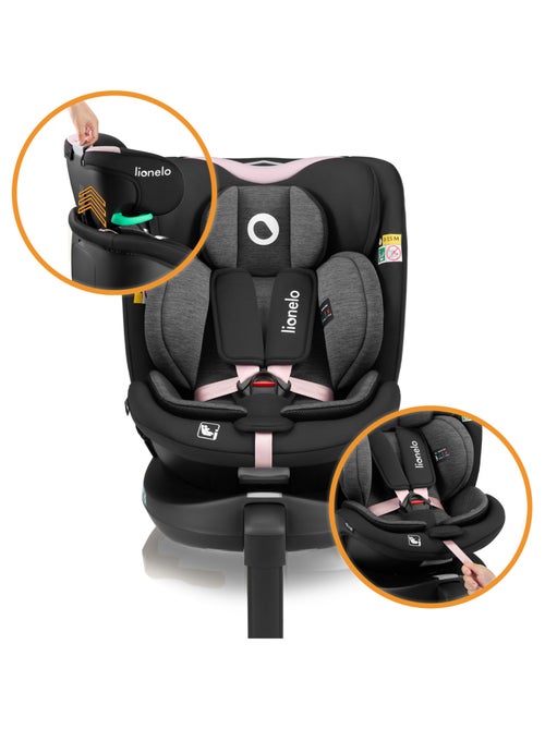 Siège auto 40-150cm LIONELO Navy i-Size - Base pivotante 360° - Ventilation du boîtier - ISOFIX - Kiabi