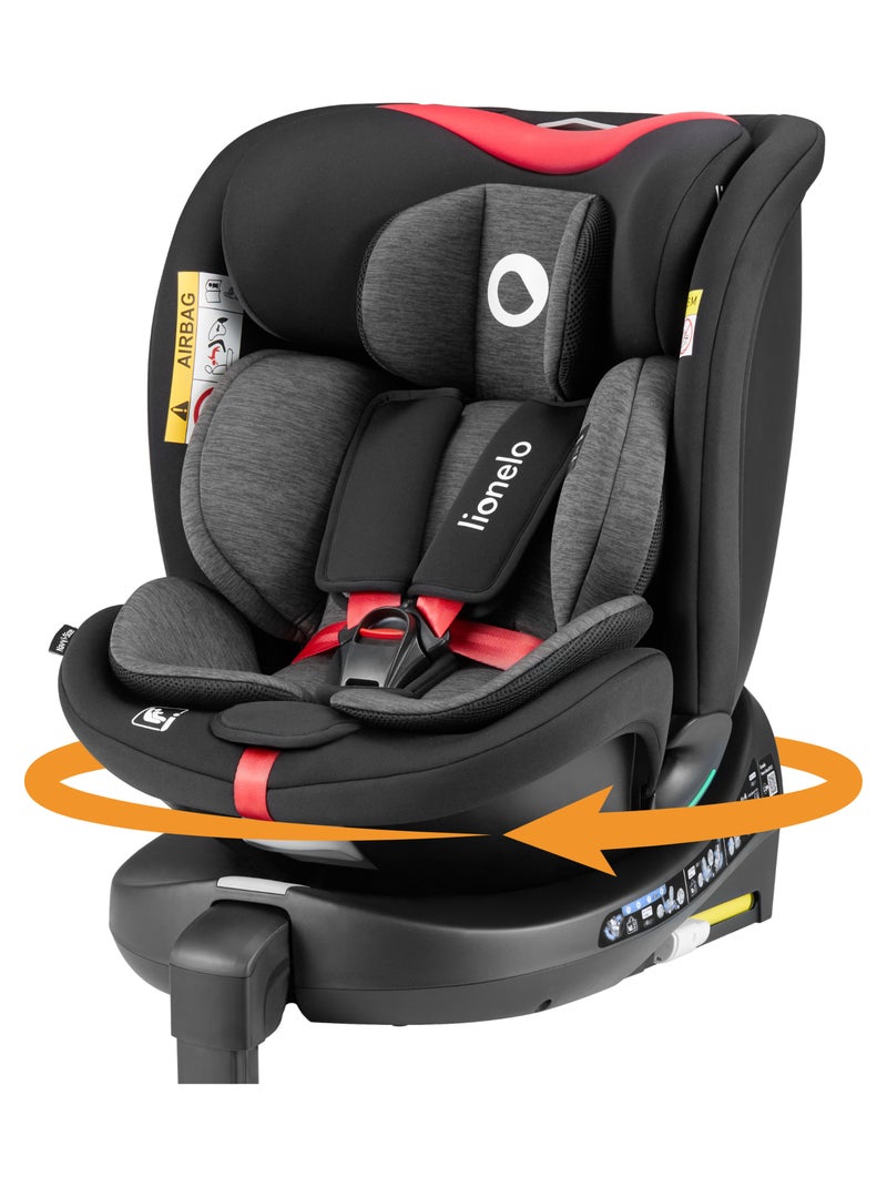 Siège auto 40-150cm LIONELO Navy i-Size - Base pivotante 360° - Ventilation du boîtier - ISOFIX Noir Rouge - Kiabi