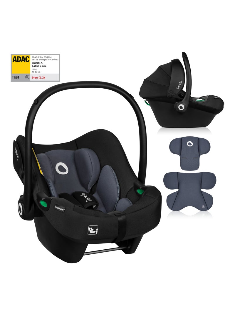 Siège-auto 40-87 cm LIONELO Astrid i-Size - ADAC Récompense - Légère Noir Gris - Kiabi