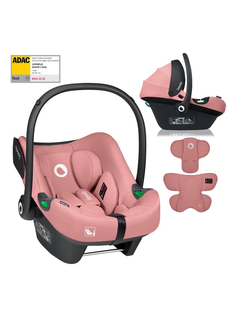 Siège-auto 40-87 cm LIONELO Astrid i-Size - ADAC Récompense - Légère Rose - Kiabi